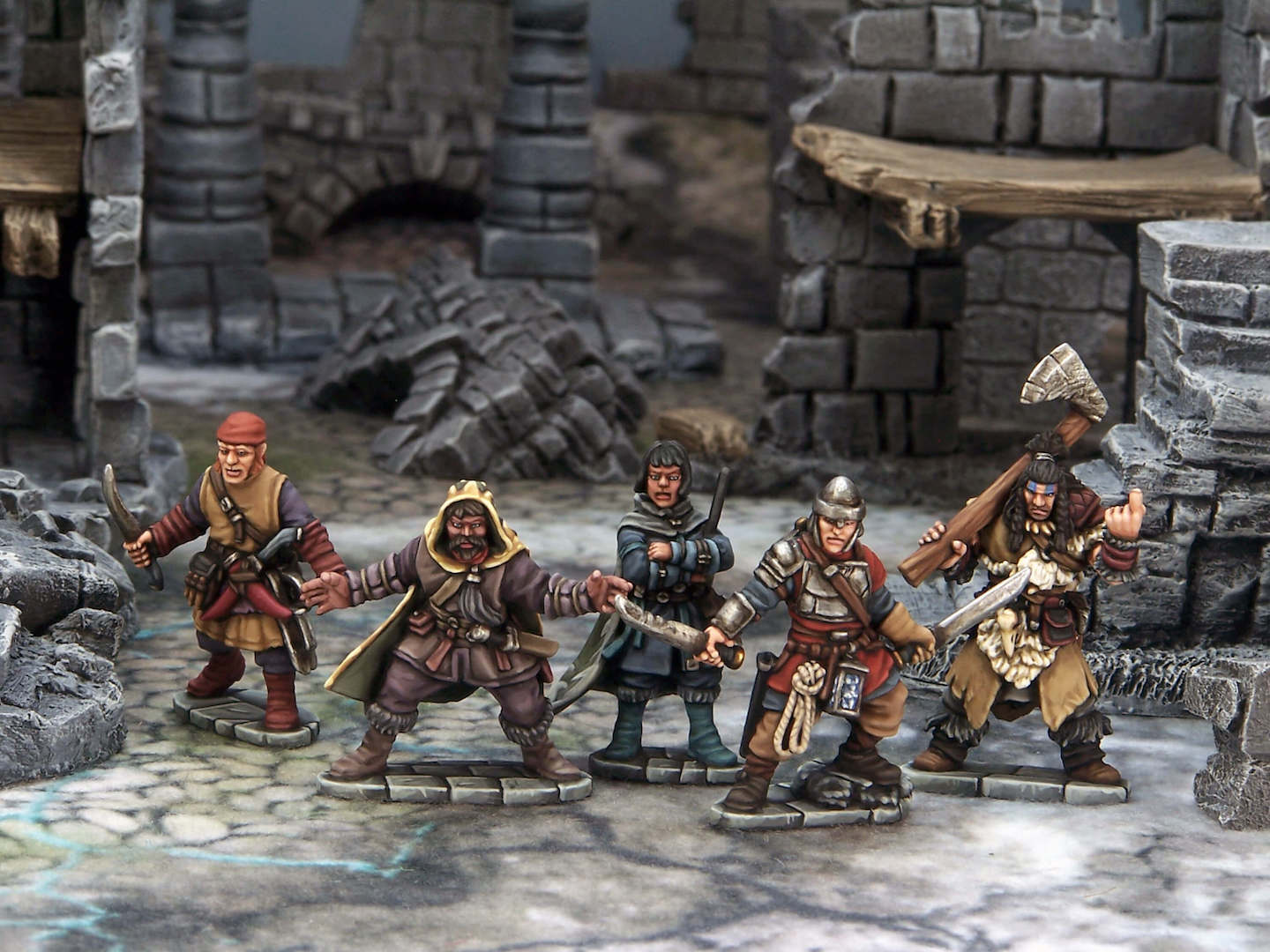 A band of Frostgrave soldiers ready for action in the frozen north